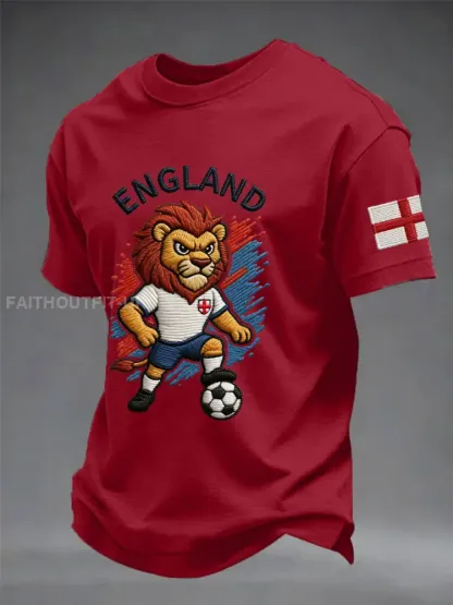 Men’s UK Football Lover England Printed imitation cotton short-sleeved T-shirt