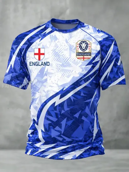 Retro British-Style Football Fan Art Print Casual Jersey