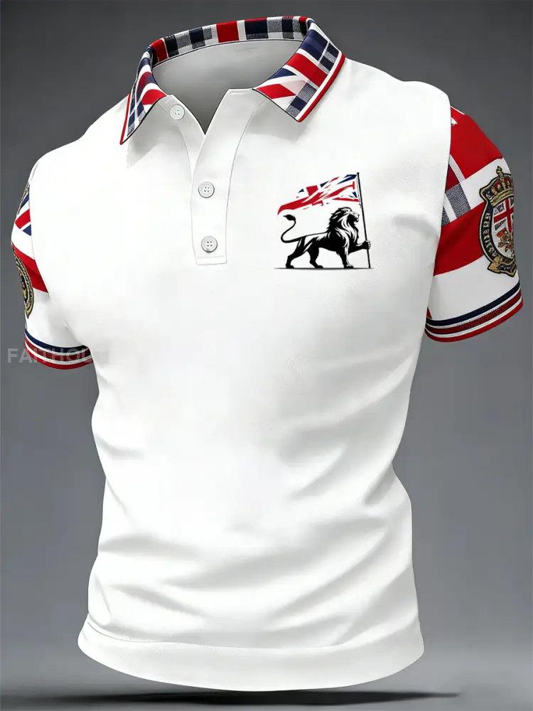 Men’s British Style Printed Shirt