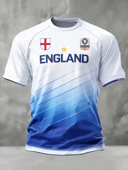 Retro English Art Print Casual Jersey