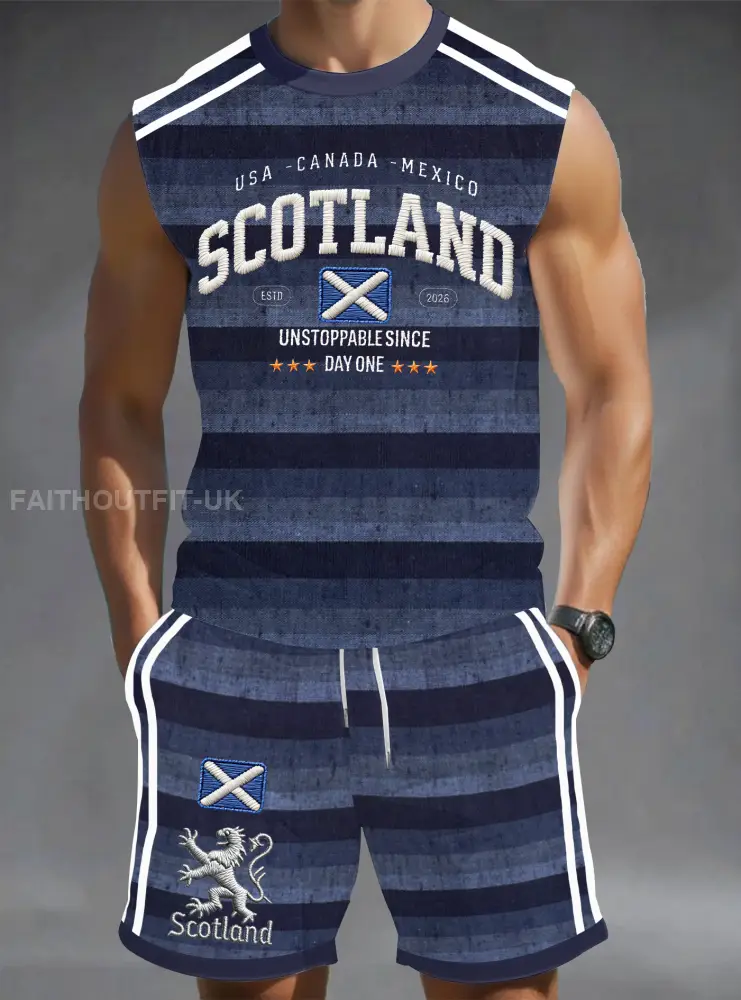 Men’s UK Football Lover Scotland Printed vest set