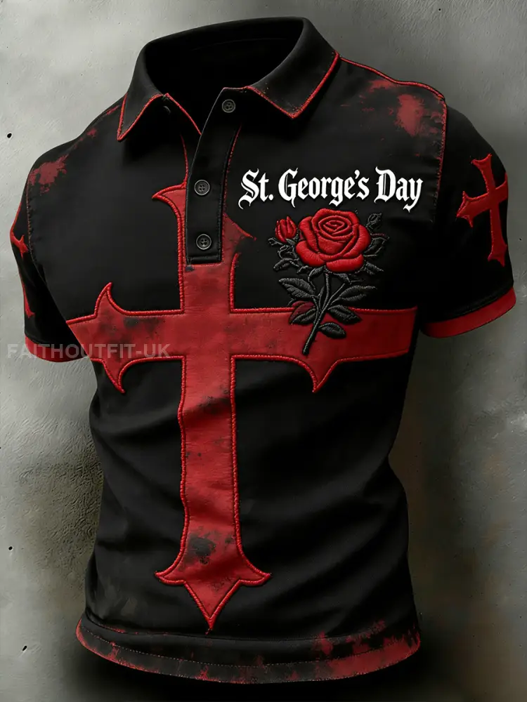Men’s St. George’s Day Themed Printed Polo Shirt