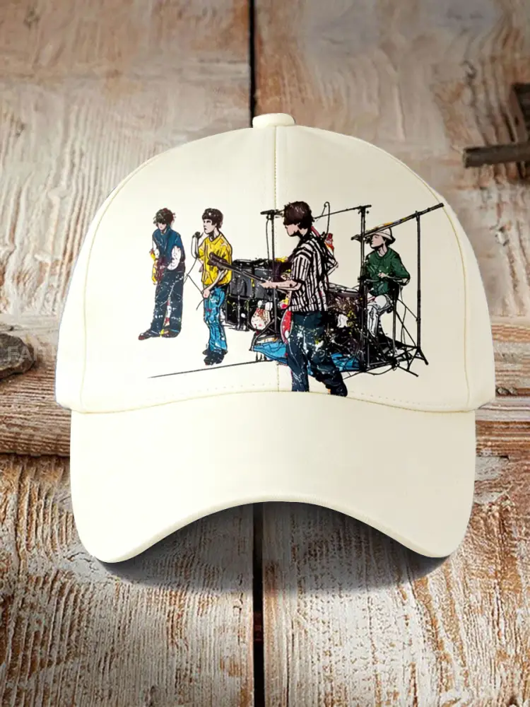 Unisex Lemon Roses Music Lover Printed Hat - As picture · ONE