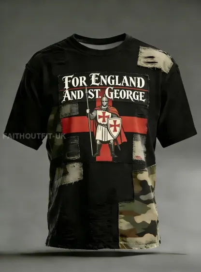 Men’s Retro St George’s Day Casual Short-Sleeve T-Shirt