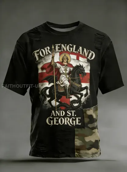 Men’s Retro St George’s Day Casual Short-Sleeve T-Shirt