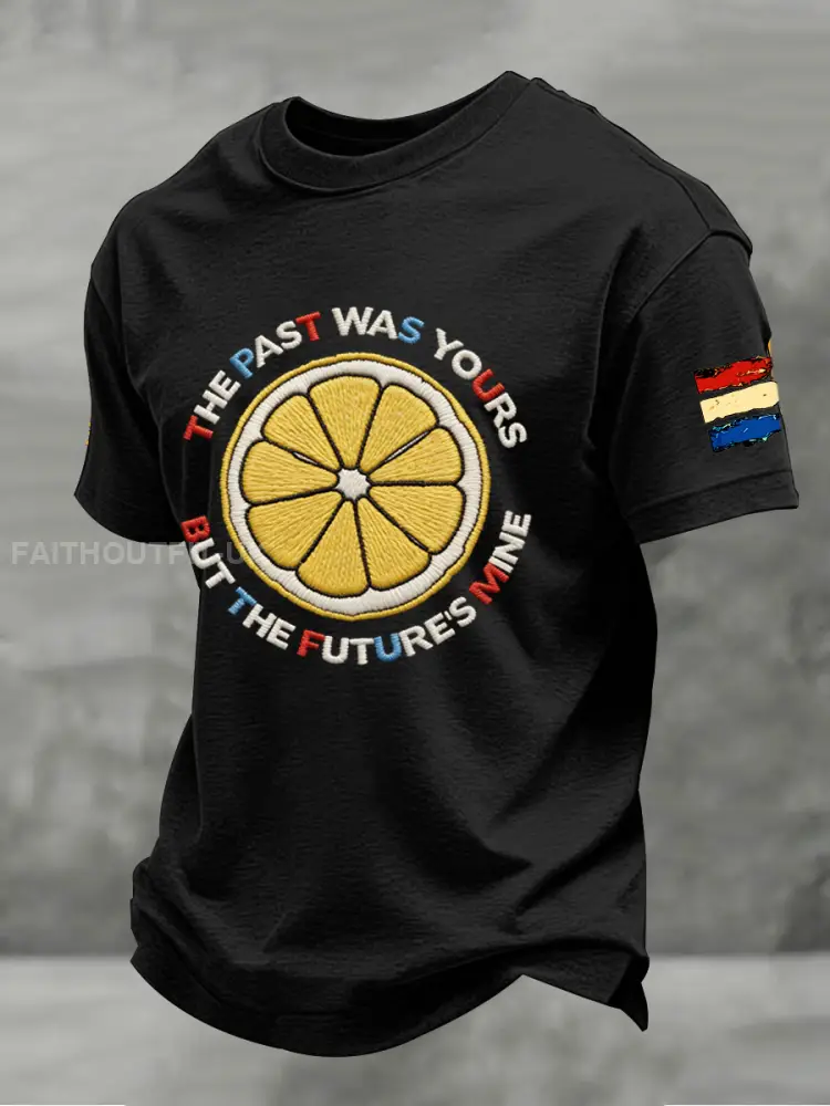Men’s Lemon Roses Music Lover Printed imitation cotton short-sleeved T-shirt