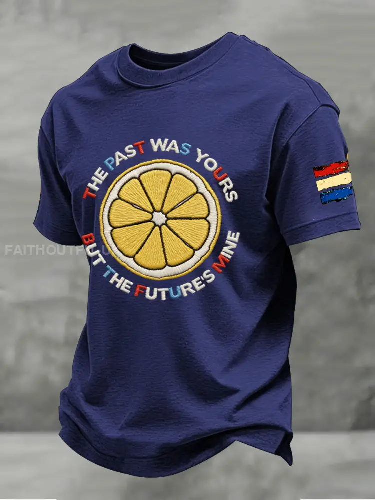 Men’s Lemon Roses Music Lover Printed imitation cotton short-sleeved T-shirt