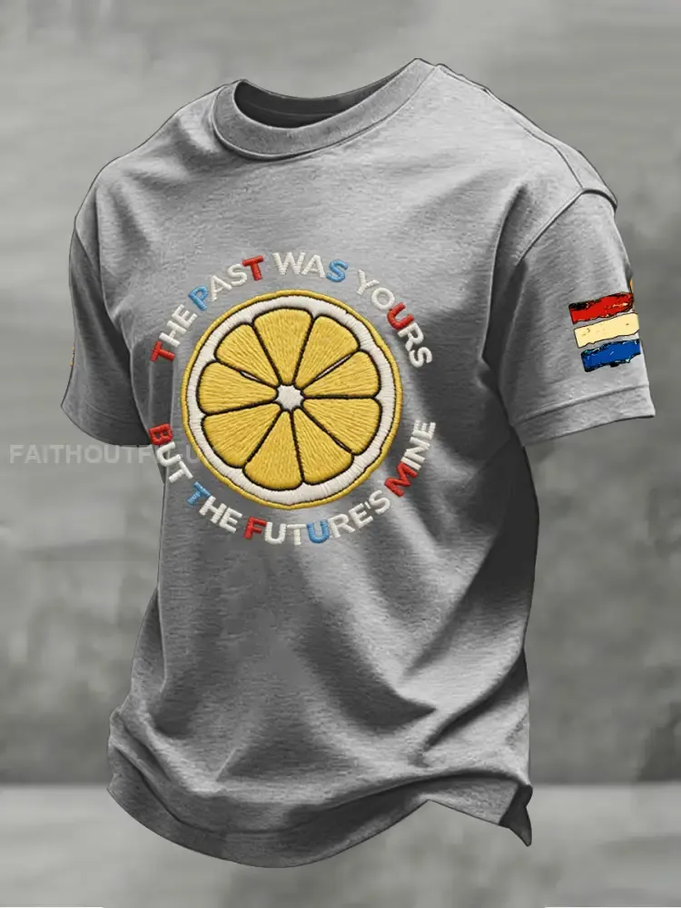 Men’s Lemon Roses Music Lover Printed imitation cotton short-sleeved T-shirt