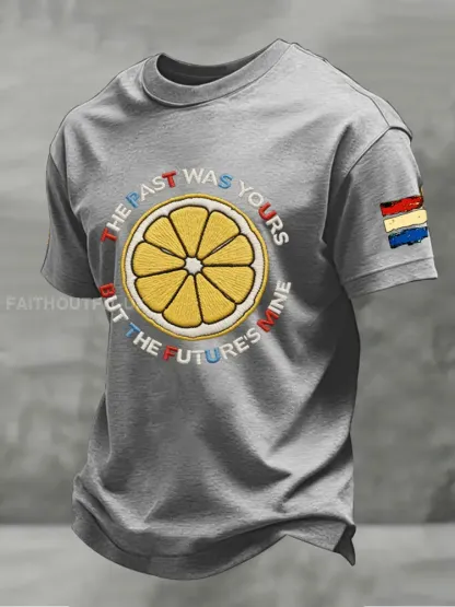 Men’s Lemon Roses Music Lover Printed imitation cotton short-sleeved T-shirt
