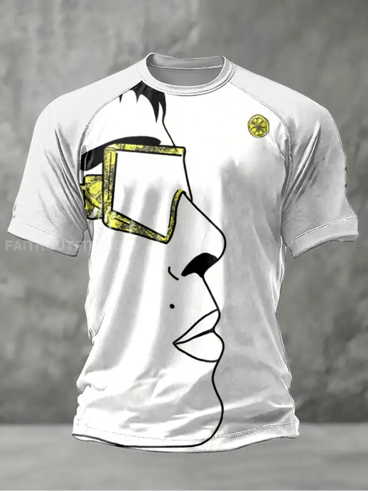 Men’s Lemon Roses Music Lover Printed short sleeve t-shirt