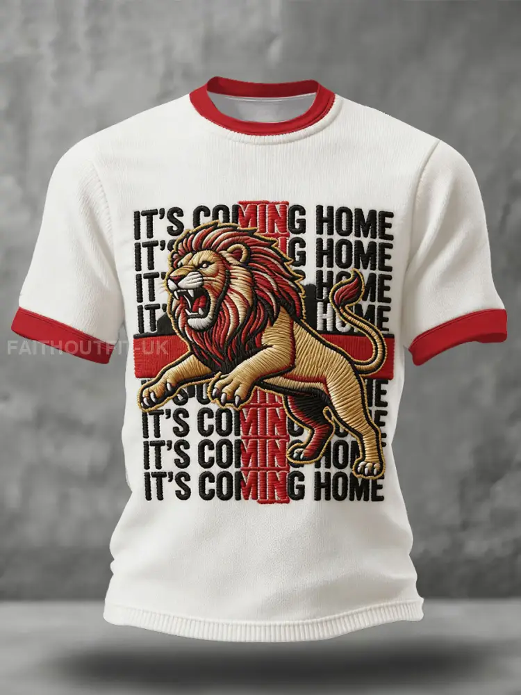 Men’s England Football Lover Lions Printed T-shirt