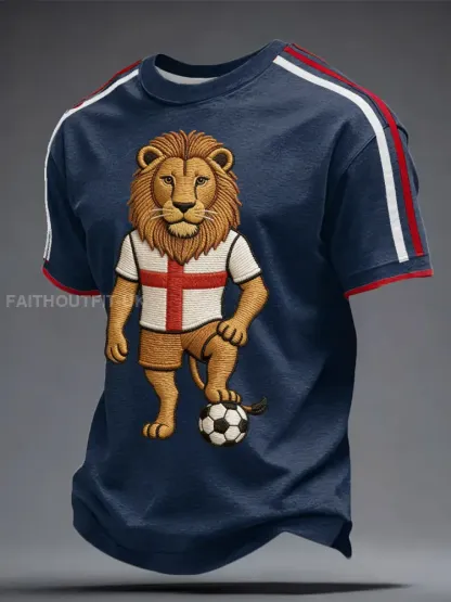 Men’s England Football Lover Lions Printed T-shirt