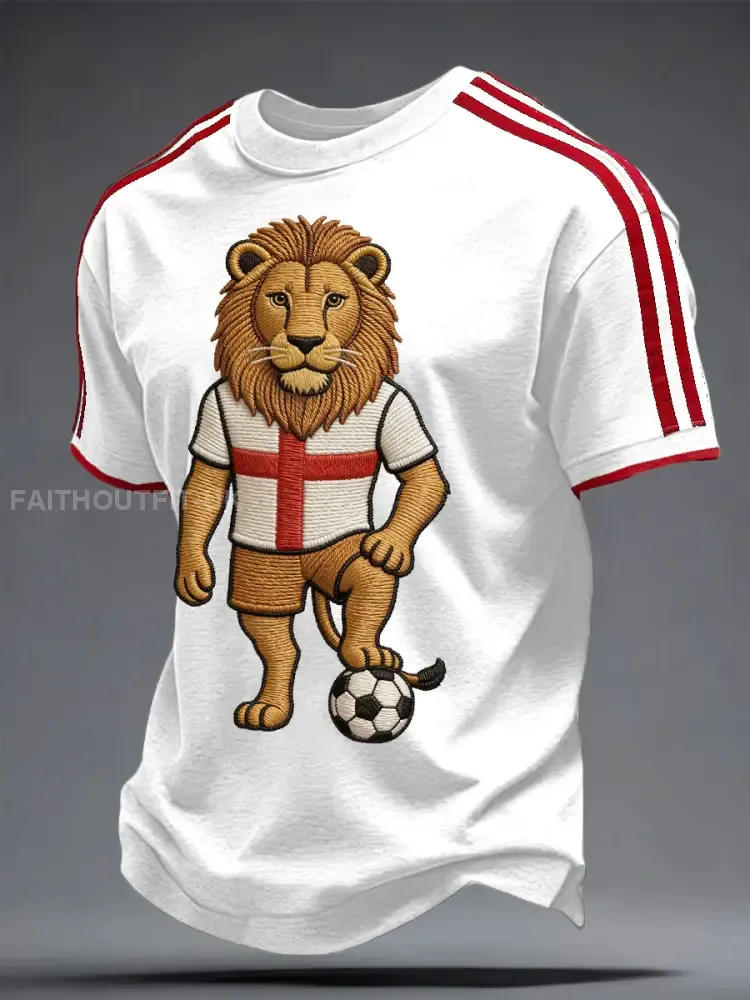 Men’s England Football Lover Lions Printed T-shirt