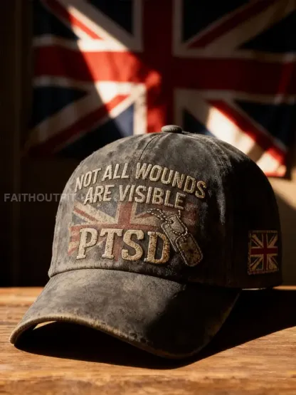 Unisex Retro UK PTSD Awareness Printed Hat - As picture · ONE