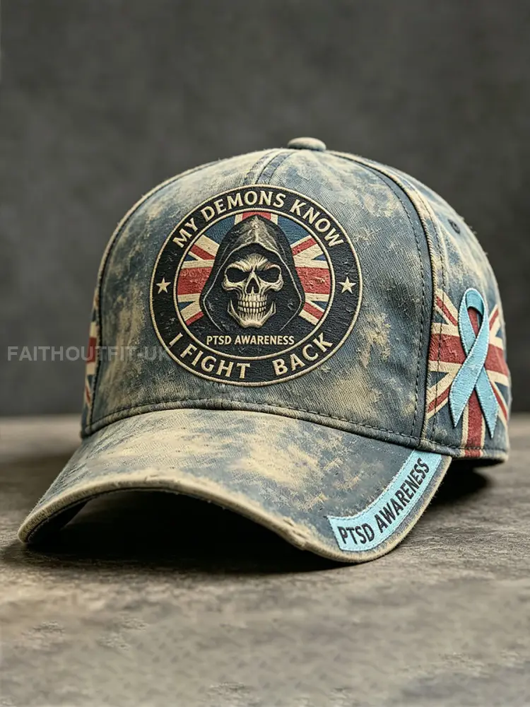 Unisex Retro UK PTSD Awareness Printed Hat - As picture · ONE