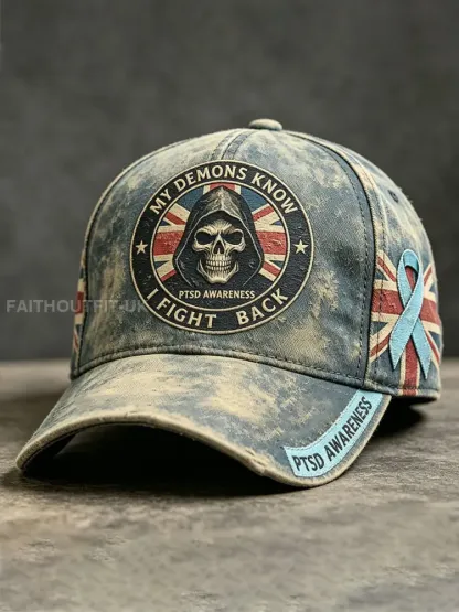 Unisex Retro UK PTSD Awareness Printed Hat - As picture · ONE
