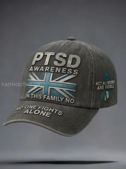 Unisex Retro UK PTSD Awareness Printed Hat - As picture · ONE