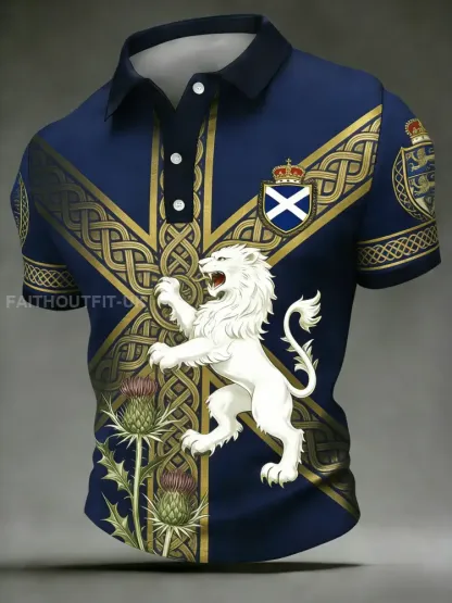 Unisex UK Scotland Football Lover 2026 Printed Short-Sleeve Polo Shirt