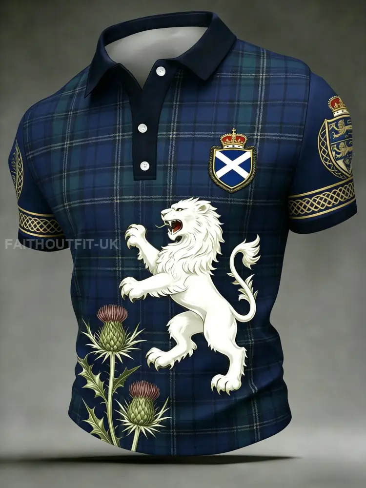 Unisex UK Scotland Football Lover 2026 Printed Short-Sleeve Polo Shirt