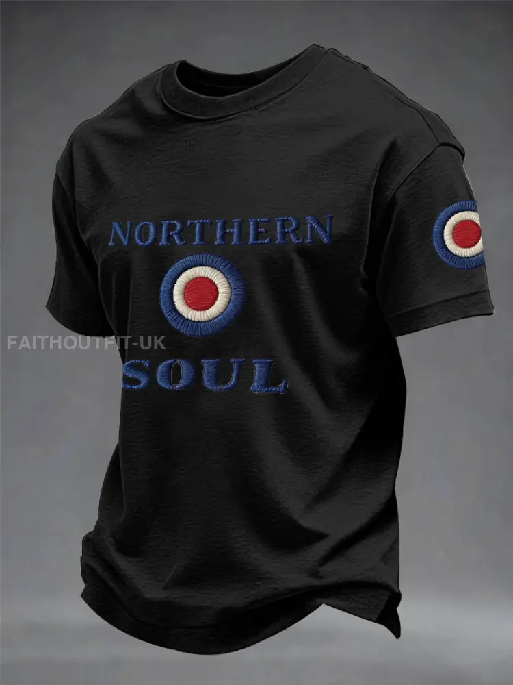 Men’s UK Music Northern Soul Lover imitation cotton short-sleeved T-shirt