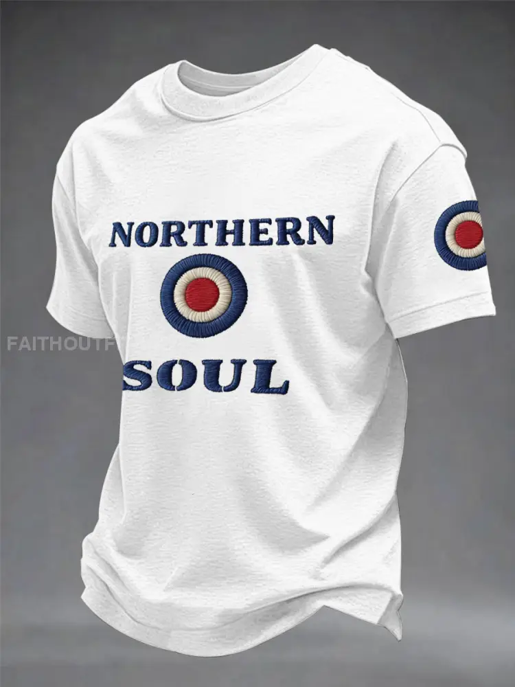 Men’s UK Music Northern Soul Lover imitation cotton short-sleeved T-shirt