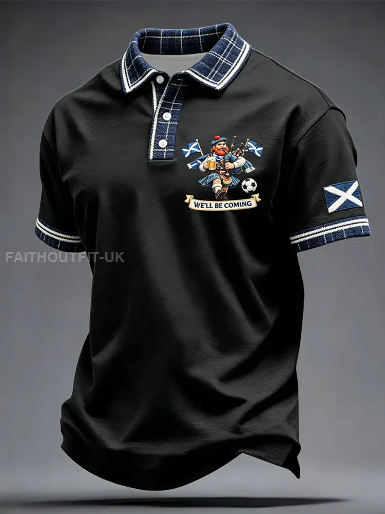 Men’s Scotland Football Lover Printed Casual Tops