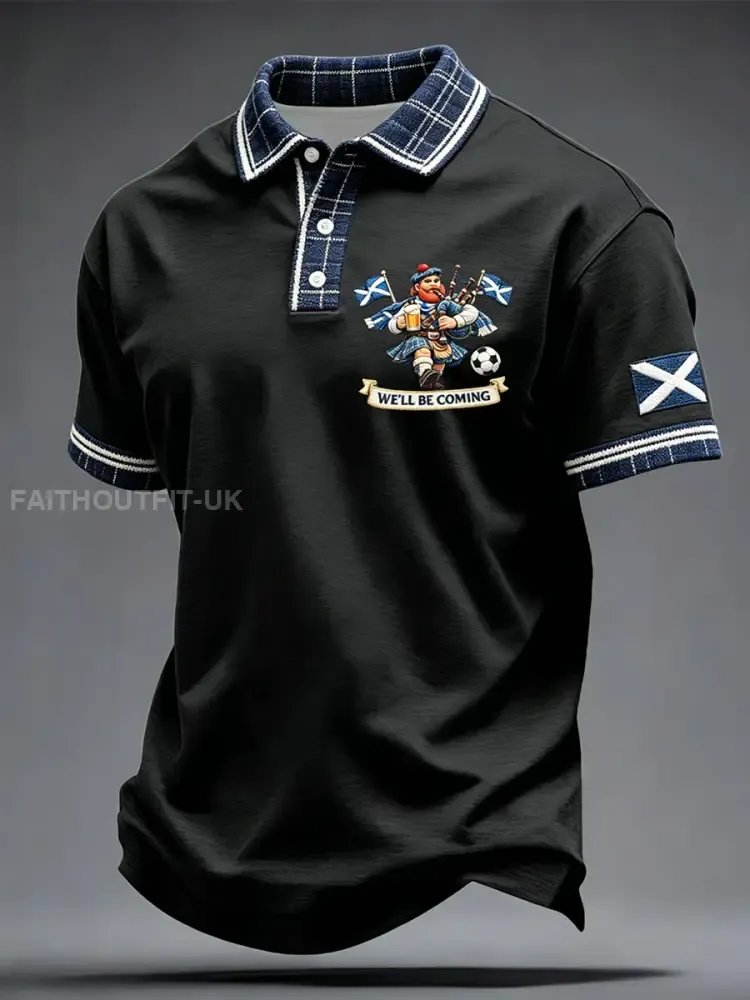 Men’s Scotland Football Lover Printed Casual Tops