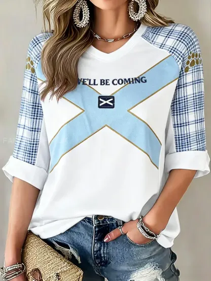 Women’s Scotland Football Lover Printed T-shirt