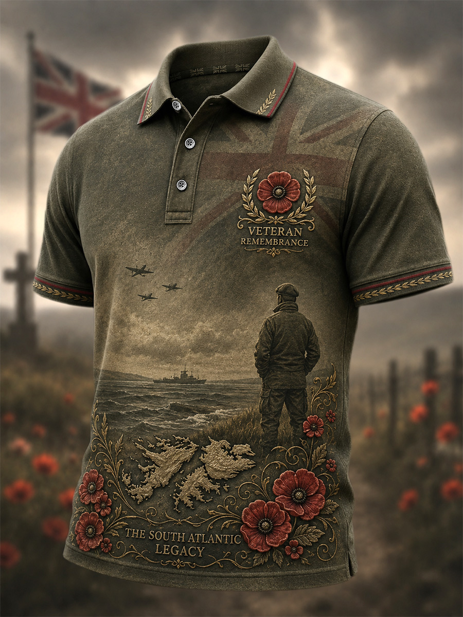 Men's Memorial Print Casual Polo