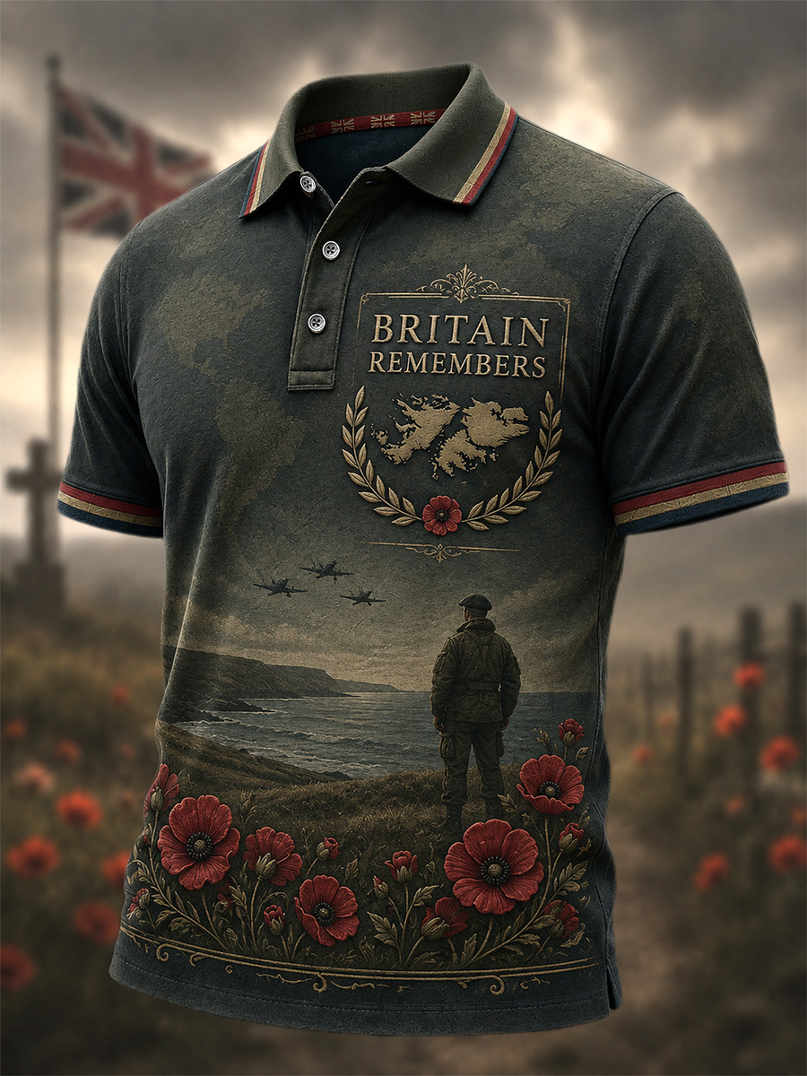 Men's Memorial Print Casual Polo