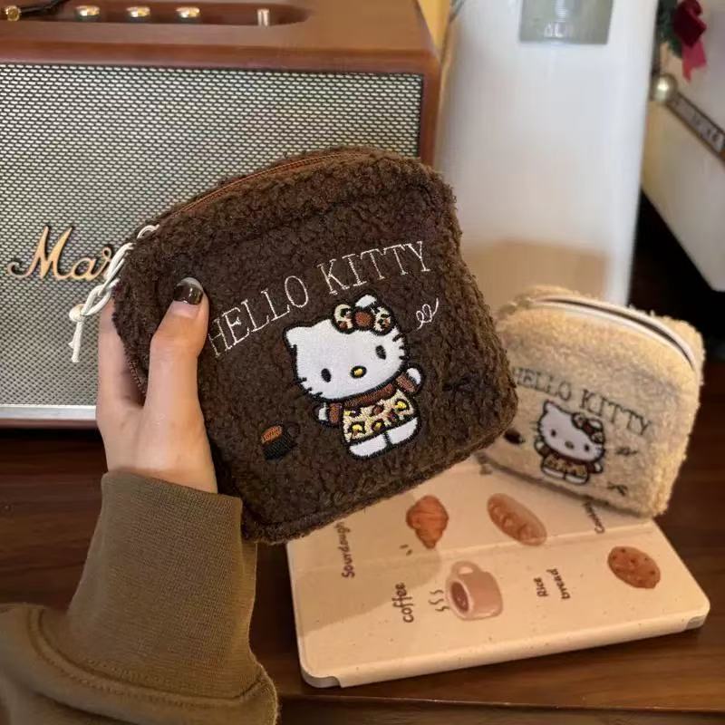 (Brand Authorized)Hello Kitty Mini Makeup Bag and Portable Wallet