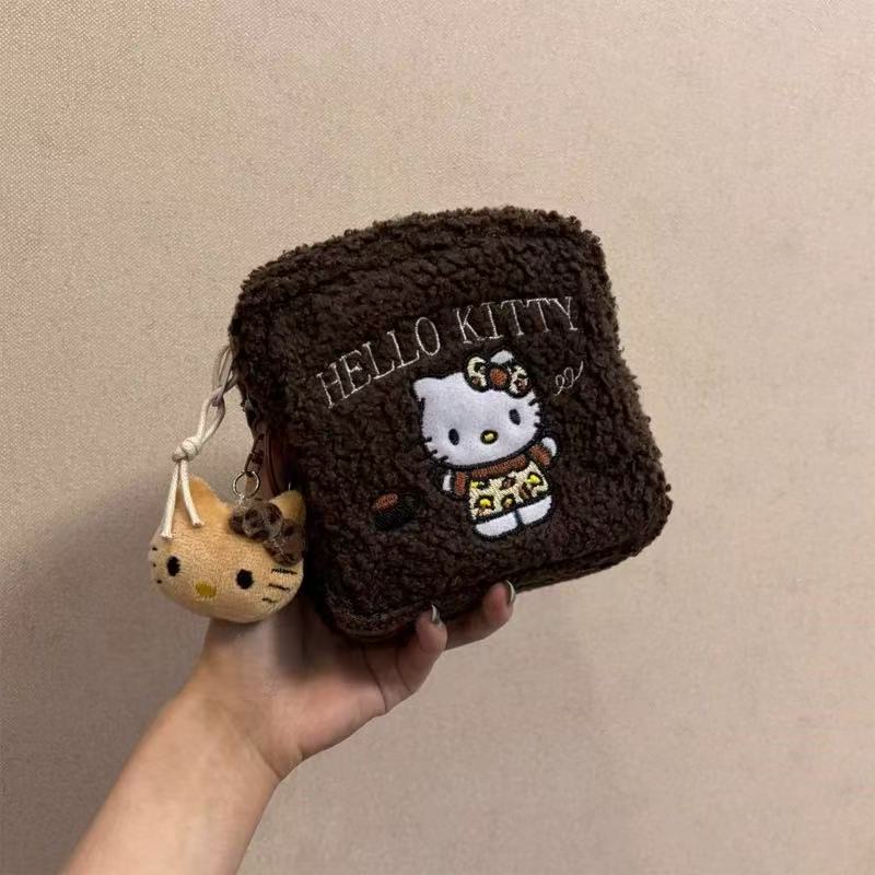 (Brand Authorized)Hello Kitty Mini Makeup Bag and Portable Wallet