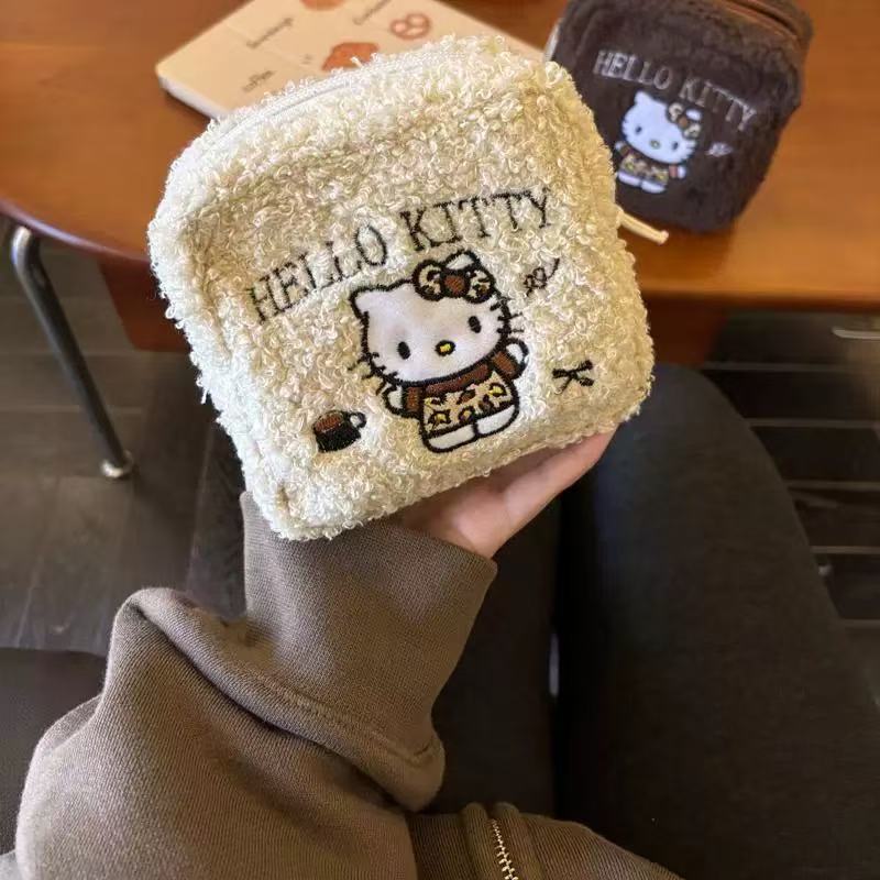 (Brand Authorized)Hello Kitty Mini Makeup Bag and Portable Wallet