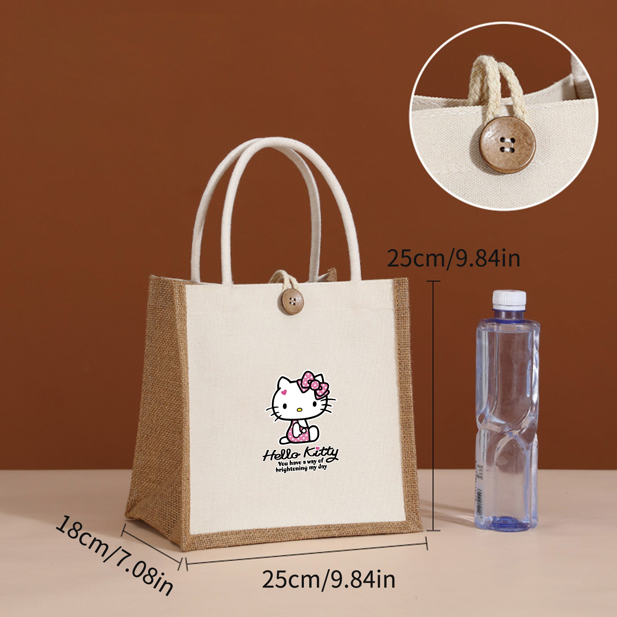 (Brand Authorized)Hello Kitty Linen Tote Bag