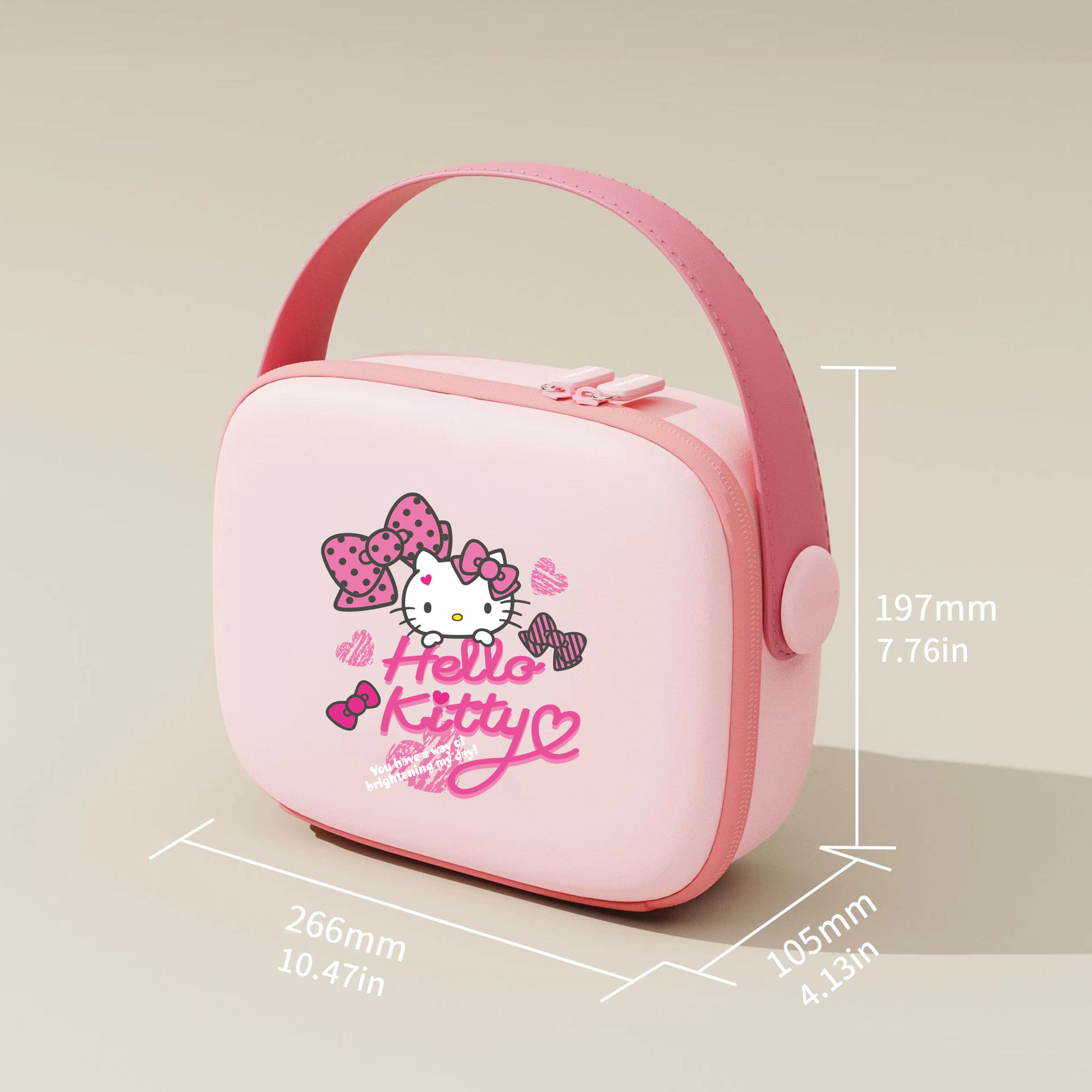 Zaloraros x Hello Kitty Large Capacity Travel Makeup Bag (Classic Heart Bow Series)