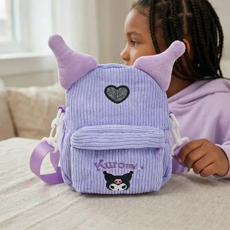 Kuromi Corduroy Mini Crossbody Bag