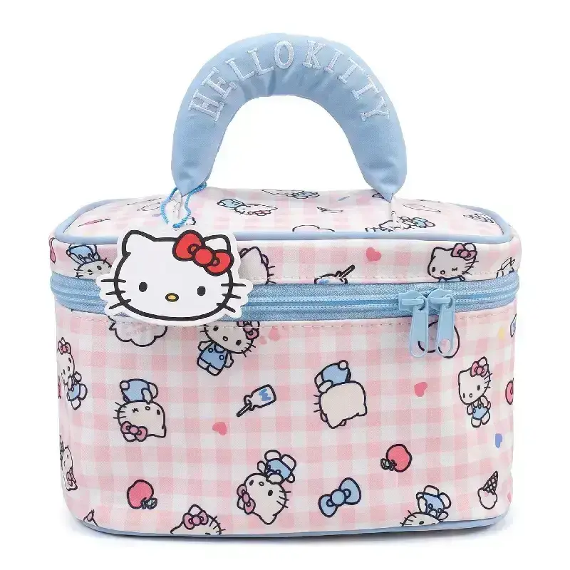 Hello Kitty Checkered Handheld Makeup Bag (Neighbor Sister Series)