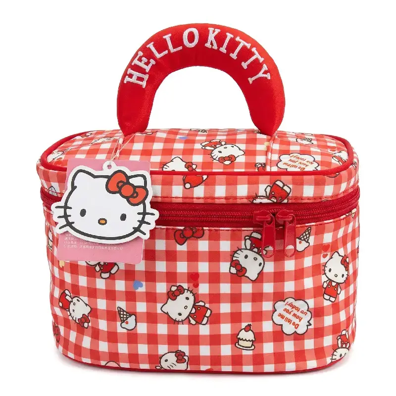 Hello Kitty Checkered Handheld Makeup Bag (Neighbor Sister Series)