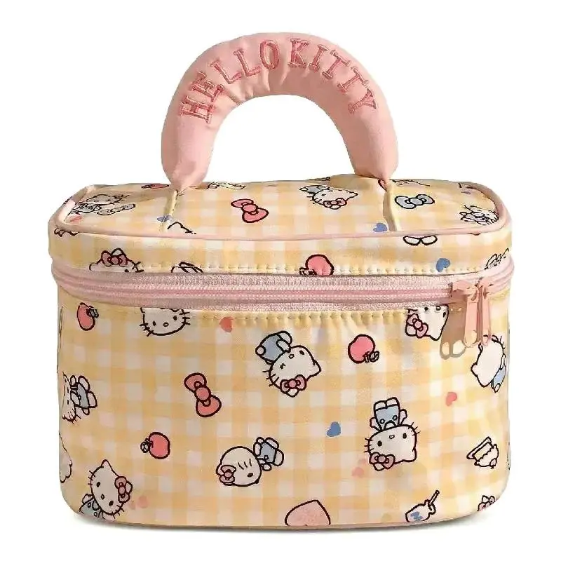 Hello Kitty Checkered Handheld Makeup Bag (Neighbor Sister Series)