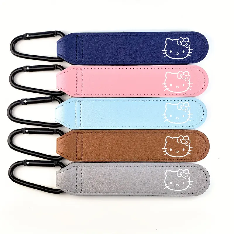 Hello Kitty Leather Carabiner Keychain Charm