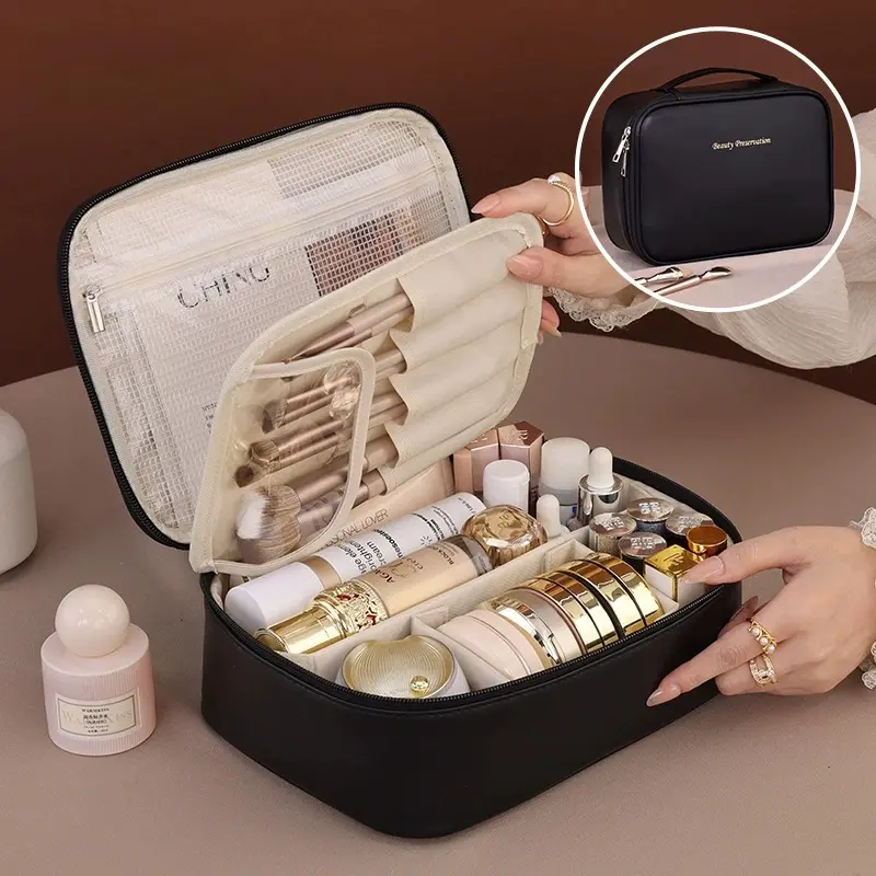 Portable waterproof makeup bag