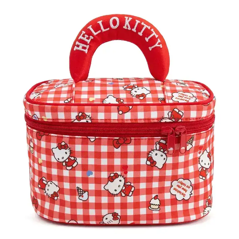 Hello Kitty Plaid Portable Makeup Bag