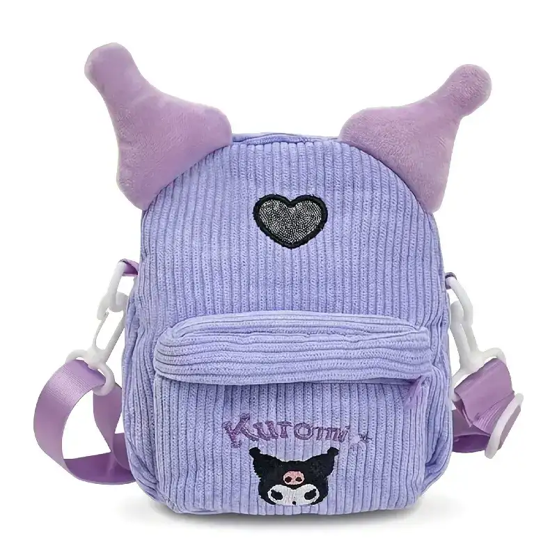 Kuromi Corduroy Mini Crossbody Bag