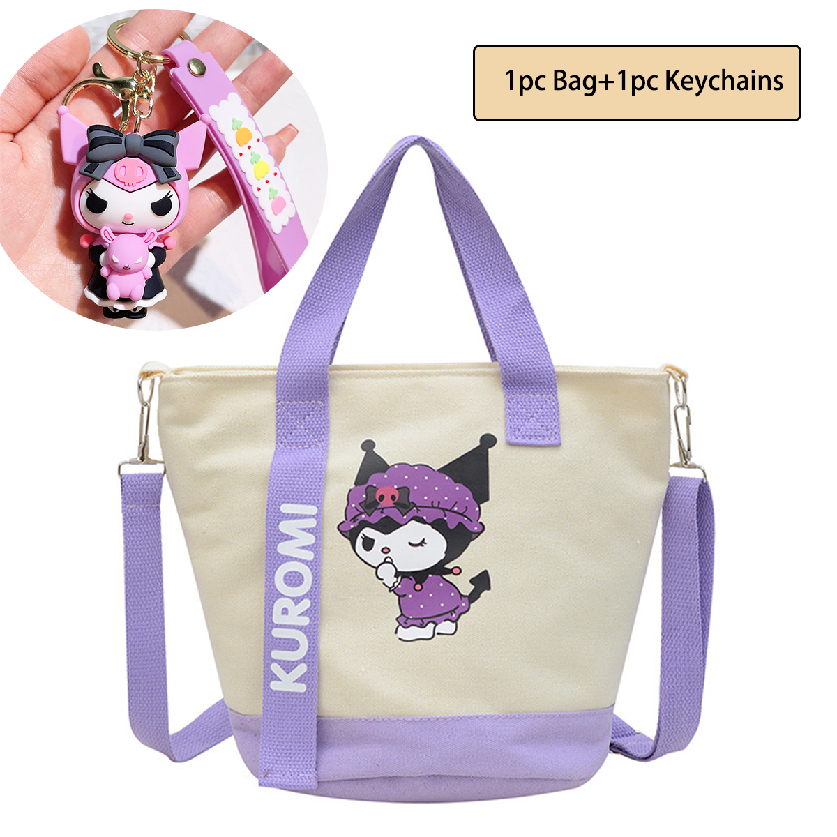 (Brand Authorized)Sanrio Round Canvas Crossbody Bag