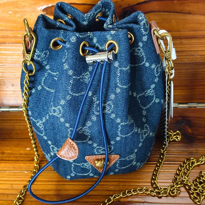 Hello Kitty Denim Drawstring Bucket Bag