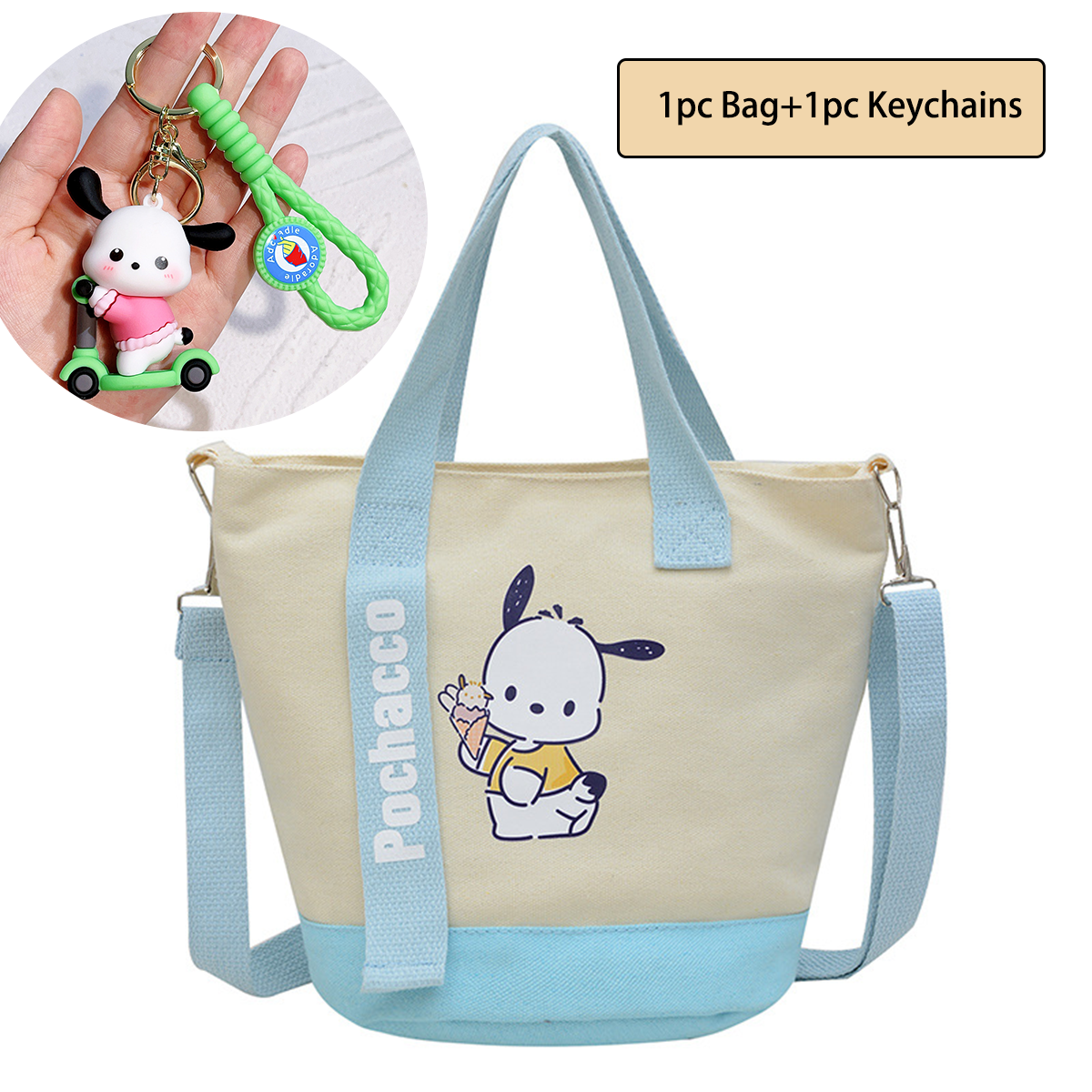 (Brand Authorized)Sanrio Round Canvas Crossbody Bag