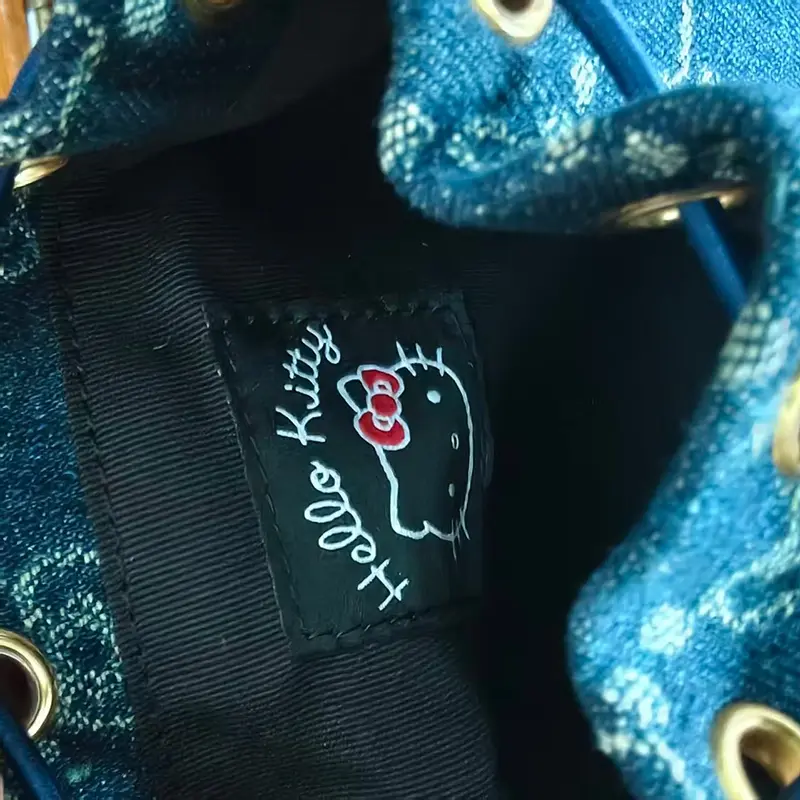 Hello Kitty Denim Drawstring Bucket Bag