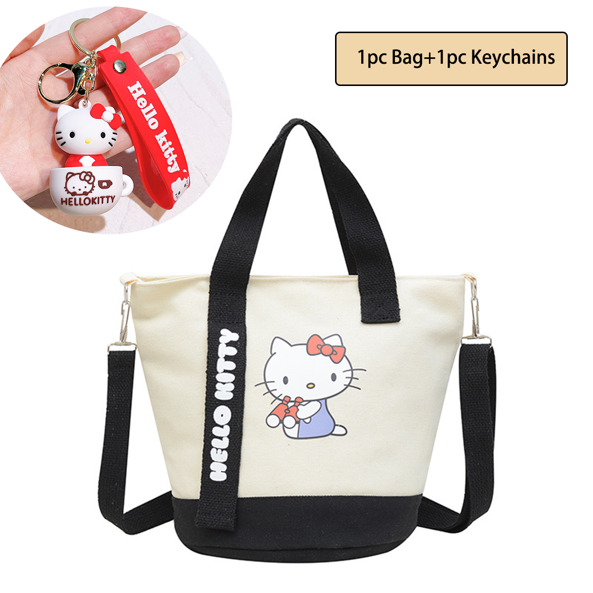 (Brand Authorized)Sanrio Round Canvas Crossbody Bag