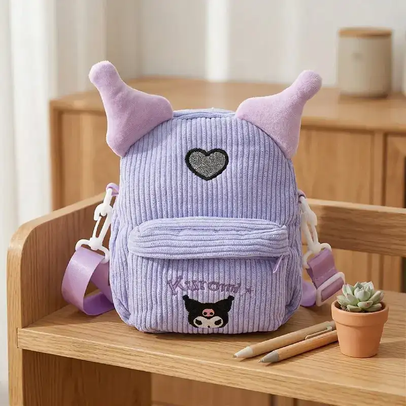 Kuromi Corduroy Mini Crossbody Bag