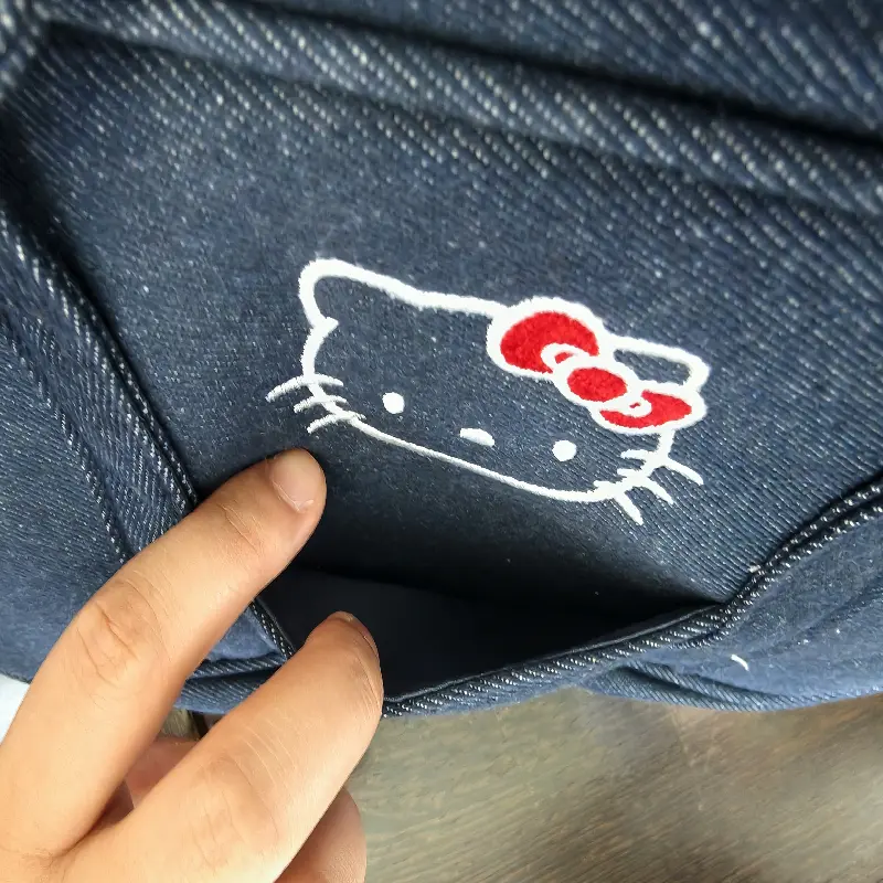 Hello Kitty Denim Shoulder Tote Bag (Nautical Style)